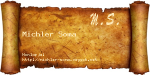 Michler Soma névjegykártya